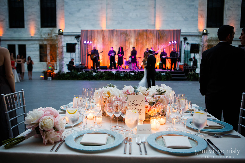 Cleve Art Museum head table dancing bride and groom with band TREP Lights